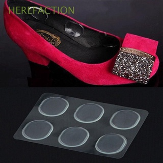 herefaction 6pcs almohadilla útil cojín redondo de silicona gel talón agarres forro mujeres cuidado de los pies moda pegajoso zapatos insertos plantilla