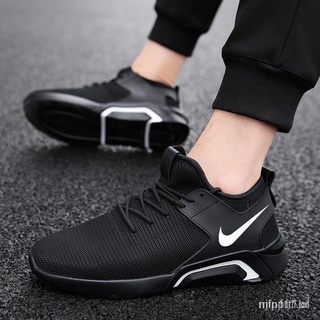 Nuevo Tenis Nike para hombres jóvenes Transpirable Malla de malla de punto de punto de punto de moda de punto de moda para ocio y viaje negro