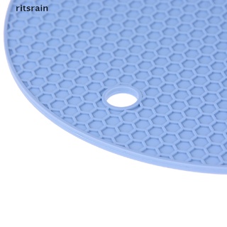 ritsrain - posavasos de silicona redondos resistentes al calor, antideslizantes, para mesa, mantel individual cl (6)