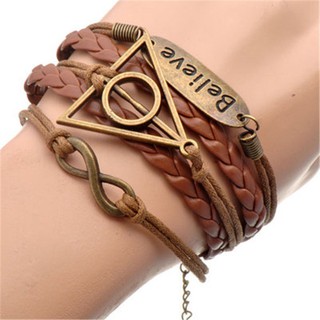 Harry Potter reliquias de la muerte infinito triángulo varita piedra creer Charm pulsera