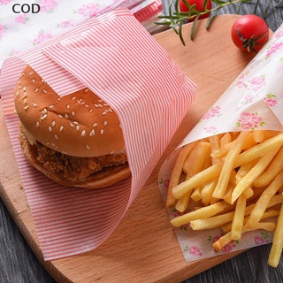 [cod] 50 piezas de papel de cera desechable de envoltura de alimentos a prueba de grasa sandwich hamburguesa caliente