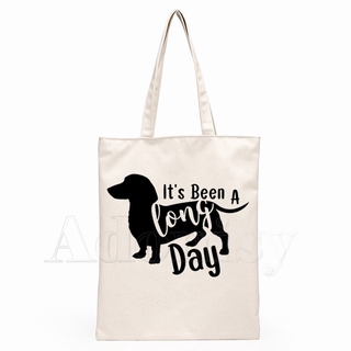 dachshund mujeres mujer plegable lona bolso de hombro lona tote eco bolsa de compras bolsa de lona bolso casual bolso de uso diario