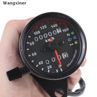 [wangxiner] odómetro universal negro motocicleta dual velocímetro 12v moto con indicador led venta caliente