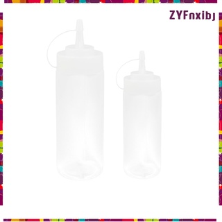 2 botellas de plástico para exprimir, condimento squirt botellas para salsas, aderezos de ensalada, artes y manualidades - libre de bpa, 8oz+12oz