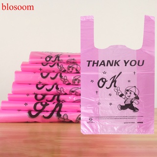blosoom gracias impreso preciosos bolsos de compras supermercado bolsas de plástico con mango
