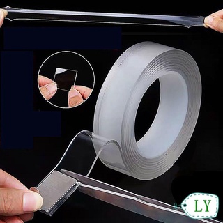 Ly Magic cinta Nano transparente reutilizable sin huellas 3/5 m impermeable cinta adhesiva para hogar cocina baño doble cara