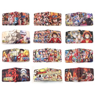 One Piece Men Wallets Cartoon Anime Leather Purse Students Teenager Short Wallet with c0in Pocket Drop Shipping (7)