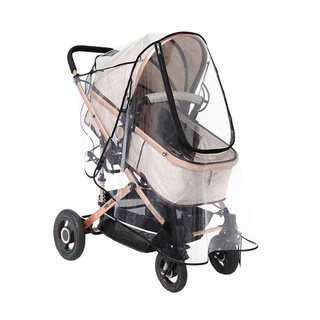 Omg* Universal cochecito cubierta de lluvia carro paraguas impermeable ventilación lateral escudo clima bebé accesorios de coche (1)