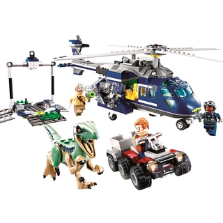 Lego 75928 Ladrillos Blue's Helicopter Pursuit Chase Jurásico Mundo Bloques De Construcción Dinosaurio Con 3 Minifiguras Juguetes Para Niños