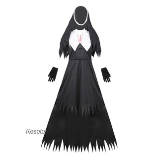 [KESOTO] Conjunto de Cosplay de fiesta de Halloween para mujer, Medieval, monja, disfraz de fiesta