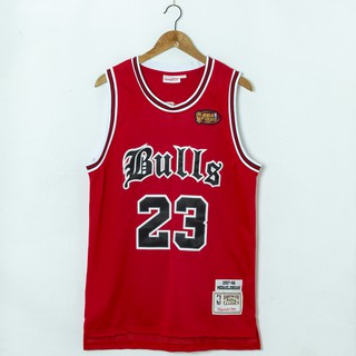 Nba Chicago Bulls # 23 Michael Michael Jordan Bulls Red Retro Mesh Latina Fonte Temporada Basquete Jerseys Jersey
