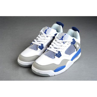 air jordan 4 retro deportes zapatos de baloncesto grisáceo azul
