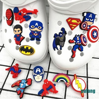 (nuevo) 10Pcs Spiderman Crocs DIY dibujos animados zapatos encanto para Crocs zapatillas de estilo aleatorio (1)