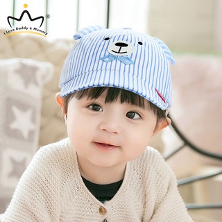 Bebé niño gorra de béisbol Wiht orejas de dibujos animados de rayas oso bebé sombrero de verano otoño niño niños sombreros de sol para bebé niñas niños