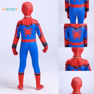 ahstory_ disfraz de cosplay de fiesta fácil de llevar para niños, diseño de spider man, resistente al desgaste para el juego (2)