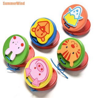 Summerwind (~) castañuelas de dibujos animados bebé de madera Musical juguete instrumento bebé educativo niños juguete (2)