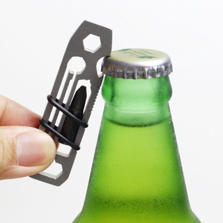 Cnedc multifuncional Gadget llave abridor de botellas destornillador portátil llavero Mini engranaje al aire libre (7)