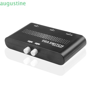 Augustine Durable VGA Switcher 2 maneras convertidor caja VGA divisor para PC 2 puertos negro Monitor accesorios 1920x1440 adaptador de interruptor de vídeo/Multicolor