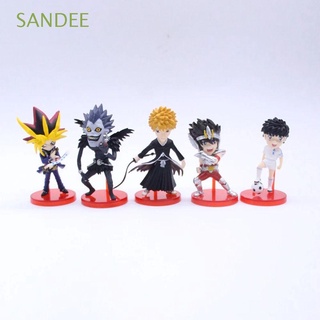sandee anime figuras de acción coleccionables saint seiya death note tsubasa yugi figuras juguetes rem figura ryuk pvc 5 unids/set kurosaki ichigo