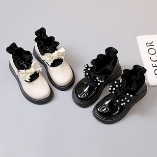 Botas de niña DaTouXie pequeños zapatos de cuero 2021 princesa niños mosca hosiery boo 2021 (7)