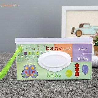 chisun Eco-Friendly Baby Wipes Box Wet Wipe Box Reusable Cleaning Wipes Carrying Bag Fashion Print chisun