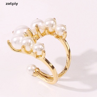 zatpiy gran geométrico perla pavimentada anillo para mujer personalidad anillo abierto ajustable bijoux cl
