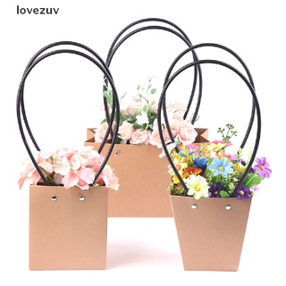 lovezuv caja de flores portátil bolsa de regalo kraft bolso caja de regalo para caramelo flor cl