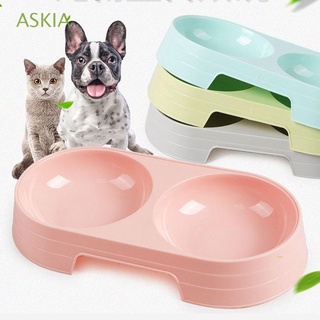 askia candy color pet bowls mascotas suministros alimentación beber doble antideslizante cachorro alimentador hogar perro gato agua comida plato/multicolor