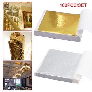 100 hojas de hojas de oro de papel de papel para artes limo DIY uñas doradas arte artesanía