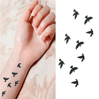 Calcomanías falsas para tatuajes con patrón de plumas impermeables para gansos *BAIC*
