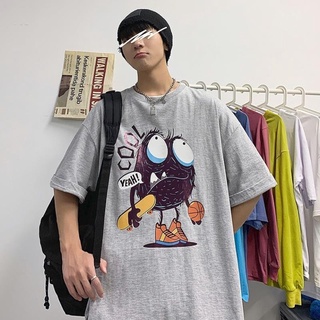 Divertido estampado de verano de manga corta camiseta de hombre de gran tamaño camisa para hombres de dibujos animados patrón para hombre Top Hip Hop tendencia Tops