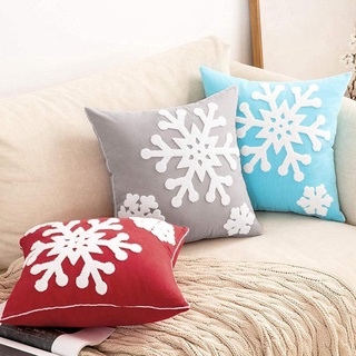 [serie De navidad]funda de almohada de terciopelo de navidad bordada holandesa con copo de nieve D9J4 (3)