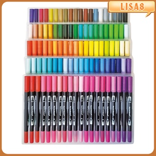(Lisa8) Pluma Marcadora De Tinta con doble punta De 60/100 colores/acuarela Para Pintura De escritura