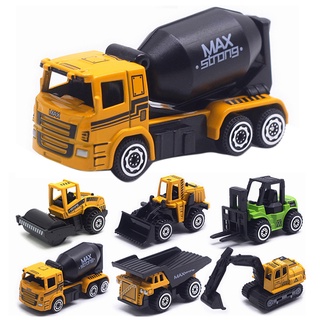 angdeni 6Pcs Alloy Car Model Children Engineering Farmer Tank Vehicle Toy Car Collection