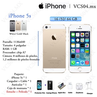 iPhone 5s 8/16/32 / 64g Smart Phone Teléfono celular Apple con huella digital (usado)