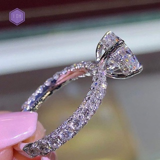 brillante plata de ley 925 de oro de 14 quilates lleno de blanco azul zafiro diamante anillo de compromiso nupcial boda anillos