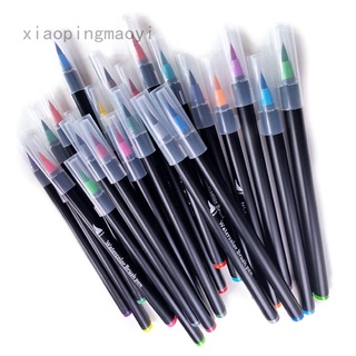 Xiaopingmaoyi acuarela arte marcadores pincel pluma Fineliner dibujo para caligrafía pintura 24 colores conjunto de suministros de arte