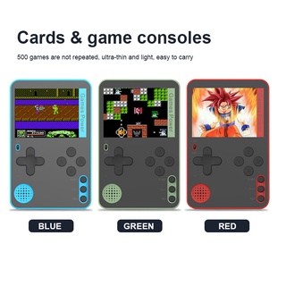 consola de juegos portátil de mano incorporada 500 clásicos de 8 bits juegos retro consola de videojuegos de 2.4 pulgadas pantalla niños fotos