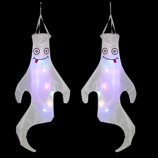 [Yorozuya] Halloween fantasma Windsock luz LED colgante espeluznante fantasma FlagProps decoraciones