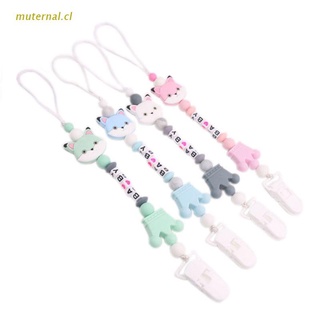 MUT Baby Silicone Anti-chain Cartoon Fox Newborn Pacifier Chain Cute Infants Teething Toys Shower Party Gifts