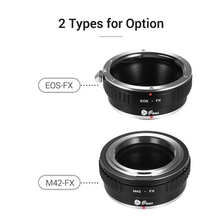 Fikaz EOS-FX - anillo adaptador de lente de aleación de aluminio Compatible con la lente Canon EOS EF-S a Fuji X-A1/X-A2/X-A3/X-E1/X-E2/X-E3/X-M1/X-Pro1/X-Pro2/X-S1/X-T1/X-T10/X-T20/X-T2/X10/X20/X30/XF1/XQ1/XQ2/X-Mount espejo sin espejo (4)