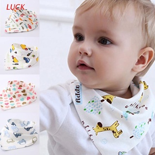 luck - baberos de doble capa para bebé, triángulo, saliva, baberos para niños y niñas, recién nacido, bufanda de algodón suave (1)