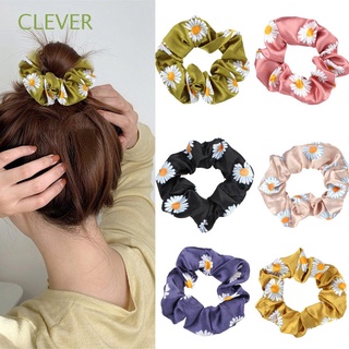 clever 6pcs moda scrunchies cuerda elástica pelo lazo mujeres headwear margarita flor ponytail goma banda