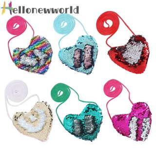 Hellonewworld Sweet Baby Heart - bolso bandolera con lentejuelas para niños y niñas
