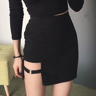 sexy espía faldas mini asimétrico saias negro cintura alta mujer jupe diseño faldas femenina personalidad fiesta falda