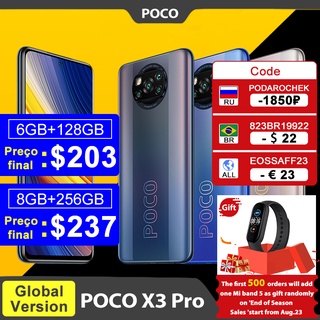 Versión POCO X3 Pro 6GB 128GB/8GB 256GB teléfono móvil Snapdragon 860 120Hz DotDisplay 732G 48MP cámara 5160 batería NFC