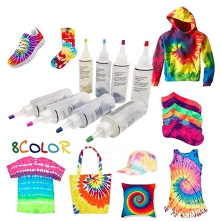 Mu♫-8 colores Tie Dye Kit, niños DIY tela tinte arte conjunto para grupos grandes, arco iris Tie tinte para artista