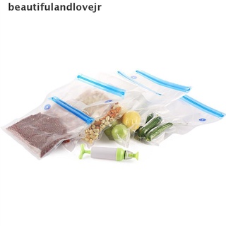 [beautifulandlovejr] 1 set de bolsas de vacío para almacenamiento de alimentos con bomba reutilizables paquetes de alimentos