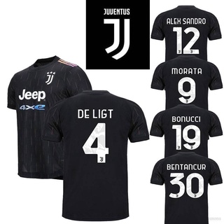 2021-2022 Camiseta Juventus F.C. Camiseta De fútbol De Ligt Morata Bonucci Manga corta holgada Tee talla grande