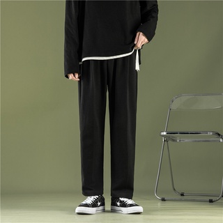 Verano Simple Color sólido pantalones deportivos versión de los hombres de la tendencia suelta salvaje pantalones rectos blanco Casual pantalones (2)